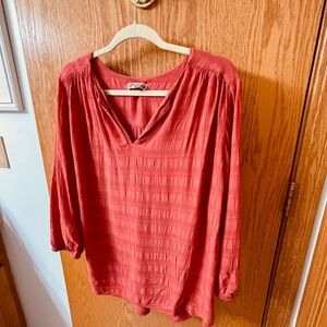 Pleione Textured Rust Blouse
